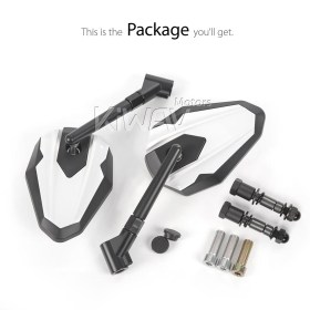 4Rizz white mirrors compatible with most Harley Davidson