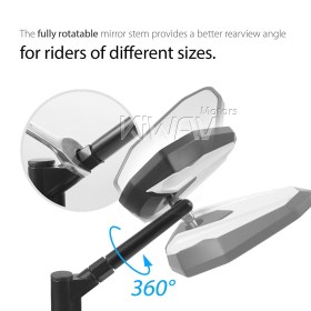 4Rizz white mirrors compatible with Harley Davidson Street 500/750