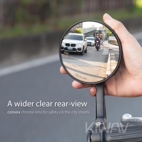 バーエンドミラー　ミシー　黒　自転車、イーバイク用　7/8インチ（22mm）中空式ハンドルに取付可能