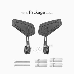 Blade black bar end mirrors for most bicycles, ebikes with hollow bar end A PAIR