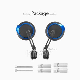 Aura blue bar end mirrors for most bicycles, ebikes with hollow bar end A PAIR