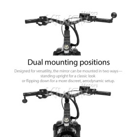 バーエンドミラー　オービクス　黒　片側　電動自転車、イーバイク用　中空式ハンドルに取付可能