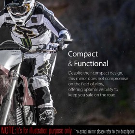 バーエンドミラー　リープ　黒　左側　自転車、イーバイク用　7/8インチ（22mm）中空式ハンドルに取付可能