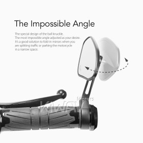 Horus black heavy weight bar end mirrors compatible with BMW M12 threaded handlebar