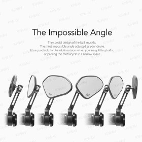 Horus black heavy weight bar end mirrors compatible with BMW M12 threaded handlebar