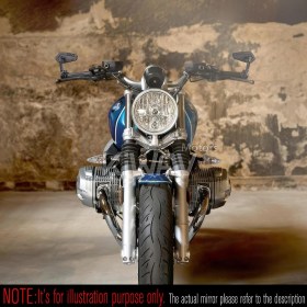 Blade black heavy weight bar end mirrors compatible with BMW M12 threaded handlebar