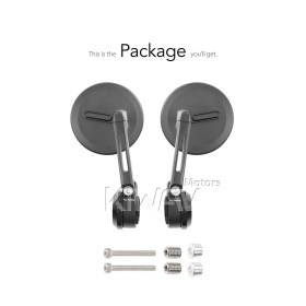 Ojo black heavy weight bar end mirrors compatible with BMW M12 threaded handlebar