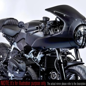 Aura black heavy weight bar end mirrors compatible with BMW M12 threaded handlebar