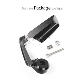 Leap black heavy weight bar end mirror LH compatible with BMW M12 threaded handlebar