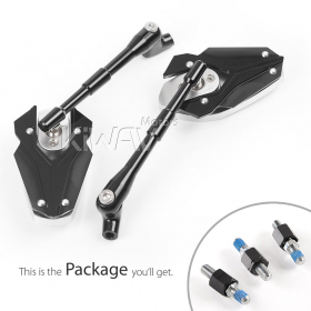 Viper black mirrors for 8mm scooters and motorcycles