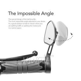 Horus black bar end mirrors for 7/8, 1 Inch handlebars clamp-on type