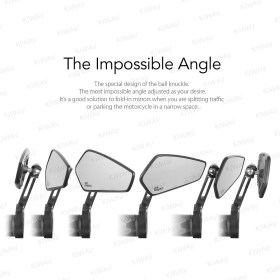 Blade black bar end mirrors for 7/8, 1 Inch handlebars clamp-on type