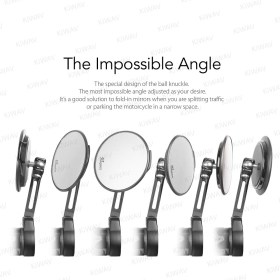 Aura black bar end mirrors for 7/8, 1 Inch handlebars clamp-on type