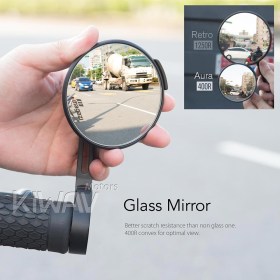 Aura black bar end mirrors for 7/8, 1 Inch handlebars clamp-on type