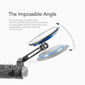 Aura blue bar end mirrors for 7/8, 1 Inch handlebars clamp-on type
