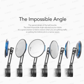 Aura blue bar end mirrors for 7/8, 1 Inch handlebars clamp-on type