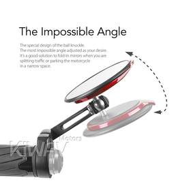 Aura red bar end mirrors for 7/8, 1 Inch handlebars clamp-on type
