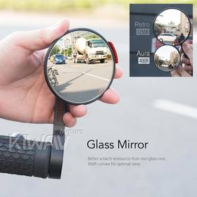 Aura red bar end mirrors for 7/8, 1 Inch handlebars clamp-on type