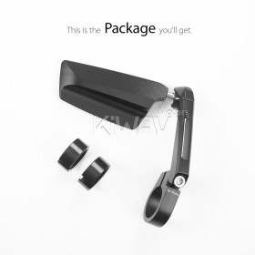 Leap black bar end mirror RH for 7/8, 1 Inch handlebars clamp-on type