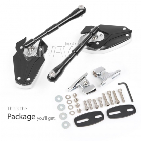 Viper black fairing mount mirrors w/ chrome adapters