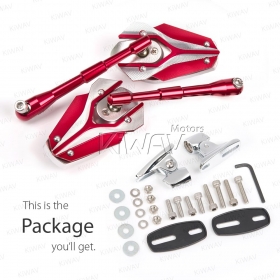 Viper red fairing mount mirrors w/ chrome adapters