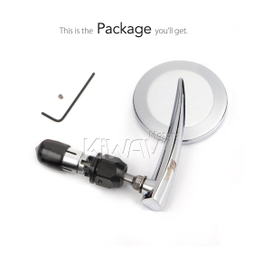 2.5 Inch round CNC aluminum convex bar end mirror chrome left hand for 7/8 Inch handlebars