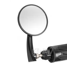 2.5 Inch round CNC aluminum convex bar end mirror black left hand for BMW