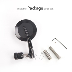 2.5 Inch round CNC aluminum convex bar end mirror black left hand for BMW