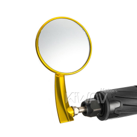 2.5 Inch round CNC aluminum convex bar end mirror yellow gold left hand for Triumph air-cooled