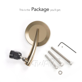 2.5 Inch round CNC aluminum convex bar end mirror titanium gold left hand for Triumph air-cooled