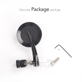 2.5 Inch round CNC aluminum convex bar end mirror black left hand for Moto Guzzi