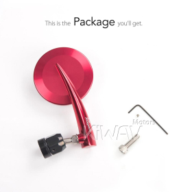 2.5 Inch round CNC aluminum convex bar end mirror red left hand for Moto Guzzi