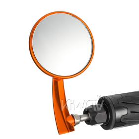 2.5 Inch round CNC aluminum convex bar end mirror orange left hand for Moto Guzzi