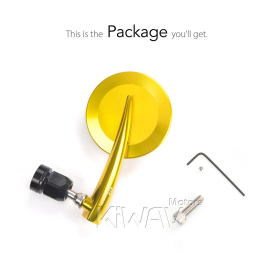 2.5 Inch round CNC aluminum convex bar end mirror yellow gold left hand for Moto Guzzi