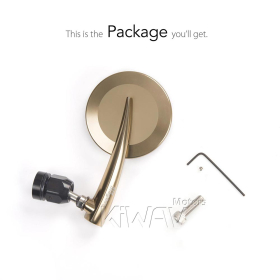 2.5 Inch round CNC aluminum convex bar end mirror titanium gold left hand for Moto Guzzi