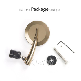 2.5 Inch round CNC aluminum convex bar end mirror titanium gold left hand for Royal Enfield