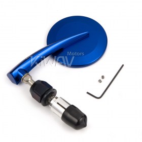 65N round bar end mirror blue (right hand)