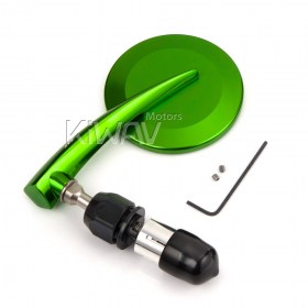 65N round bar end mirror green (right hand)