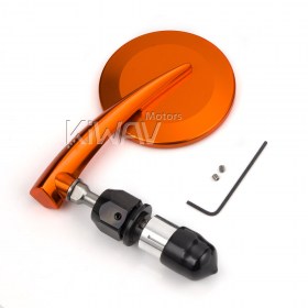 65N round bar end mirror orange (right hand)