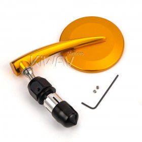 65N round bar end mirror orange gold (right hand)