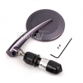 65N round bar end mirror gray (right hand)