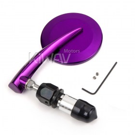 65N round bar end mirror purple (right hand)