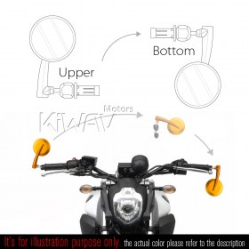 65N round bar end mirror orange gold (right hand)