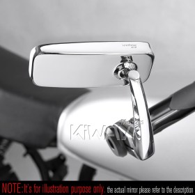 Classic chrome bar end mirrors for 7/8, 1 Inch handlebars clamp-on type