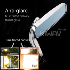 Classic chrome bar end mirrors for 7/8, 1 Inch handlebars clamp-on type