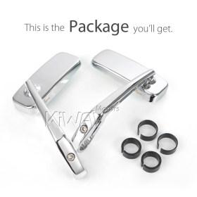 Classic chrome bar end mirrors for 7/8, 1 Inch handlebars clamp-on type