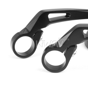 Retro black bar end mirrors for 7/8, 1 Inch handlebars clamp-on type