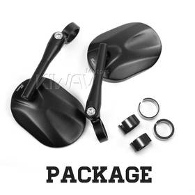Stark black bar end mirrors for 7/8, 1 Inch handlebars clamp-on type