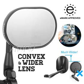 Stark black bar end mirrors for 7/8, 1 Inch handlebars clamp-on type