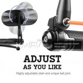Stark black bar end mirrors for 7/8, 1 Inch handlebars clamp-on type